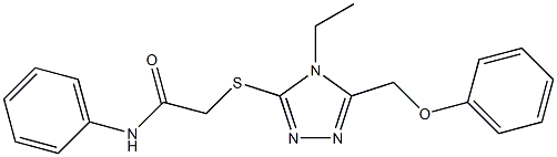 2-[[4-ethyl-5-(phenoxymethyl)-1,2,4-triazol-3-yl]sulfanyl]-N-phenylacetamide Struktur