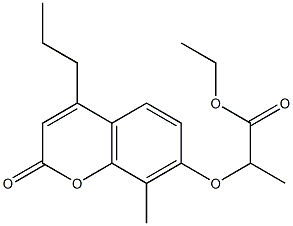 ethyl 2-(8-methyl-2-oxo-4-propylchromen-7-yl)oxypropanoate Struktur