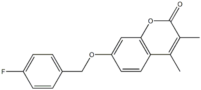 7-[(4-fluorophenyl)methoxy]-3,4-dimethylchromen-2-one Struktur