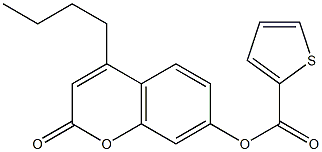 (4-butyl-2-oxochromen-7-yl) thiophene-2-carboxylate Struktur