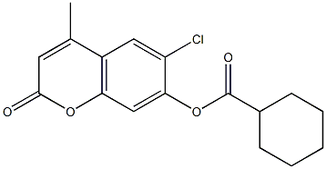 (6-chloro-4-methyl-2-oxochromen-7-yl) cyclohexanecarboxylate Struktur