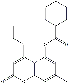 (7-methyl-2-oxo-4-propylchromen-5-yl) cyclohexanecarboxylate Struktur