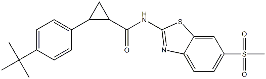 2-(4-tert-butylphenyl)-N-(6-methylsulfonyl-1,3-benzothiazol-2-yl)cyclopropane-1-carboxamide Struktur