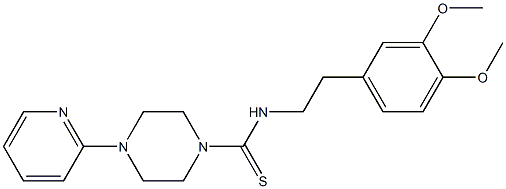 N-[2-(3,4-dimethoxyphenyl)ethyl]-4-pyridin-2-ylpiperazine-1-carbothioamide Struktur