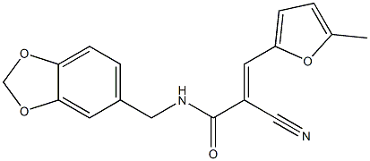 (E)-N-(1,3-benzodioxol-5-ylmethyl)-2-cyano-3-(5-methylfuran-2-yl)prop-2-enamide Structure