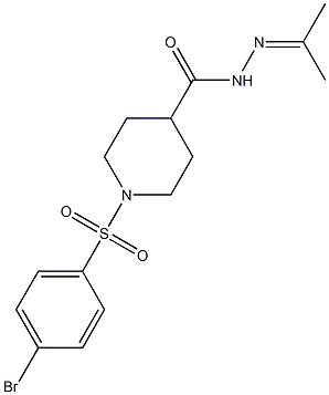 1-(4-bromophenyl)sulfonyl-N-(propan-2-ylideneamino)piperidine-4-carboxamide Struktur