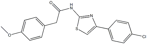 N-[4-(4-chlorophenyl)-1,3-thiazol-2-yl]-2-(4-methoxyphenyl)acetamide Struktur