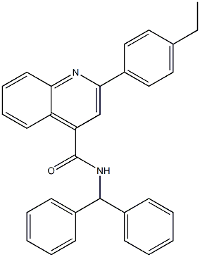 N-benzhydryl-2-(4-ethylphenyl)quinoline-4-carboxamide Struktur