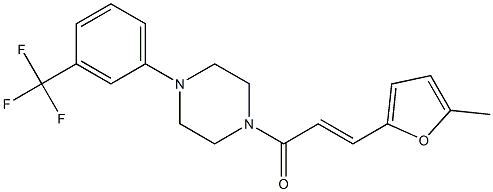 (E)-3-(5-methylfuran-2-yl)-1-[4-[3-(trifluoromethyl)phenyl]piperazin-1-yl]prop-2-en-1-one Struktur