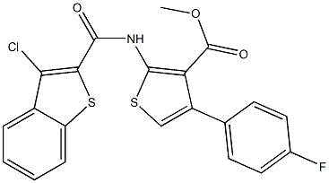 methyl 2-[(3-chloro-1-benzothiophene-2-carbonyl)amino]-4-(4-fluorophenyl)thiophene-3-carboxylate Struktur