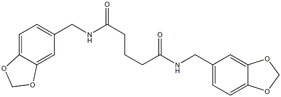 N,N'-bis(1,3-benzodioxol-5-ylmethyl)pentanediamide Struktur