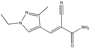 (E)-2-cyano-3-(1-ethyl-3-methylpyrazol-4-yl)prop-2-enamide Struktur