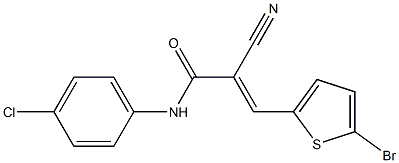 (E)-3-(5-bromothiophen-2-yl)-N-(4-chlorophenyl)-2-cyanoprop-2-enamide Struktur