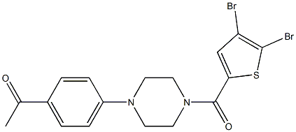 1-[4-[4-(4,5-dibromothiophene-2-carbonyl)piperazin-1-yl]phenyl]ethanone Struktur