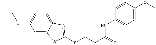 3-[(6-ethoxy-1,3-benzothiazol-2-yl)sulfanyl]-N-(4-methoxyphenyl)propanamide Struktur