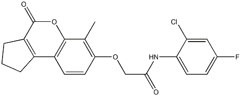 N-(2-chloro-4-fluorophenyl)-2-[(6-methyl-4-oxo-2,3-dihydro-1H-cyclopenta[c]chromen-7-yl)oxy]acetamide Struktur