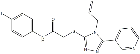 N-(4-iodophenyl)-2-[(4-prop-2-enyl-5-pyridin-3-yl-1,2,4-triazol-3-yl)sulfanyl]acetamide Struktur