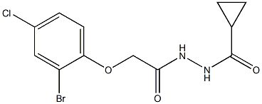 N'-[2-(2-bromo-4-chlorophenoxy)acetyl]cyclopropanecarbohydrazide Struktur