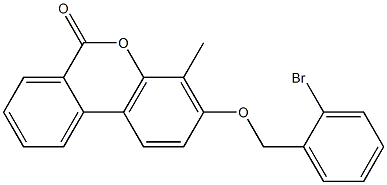 3-[(2-bromophenyl)methoxy]-4-methylbenzo[c]chromen-6-one Struktur