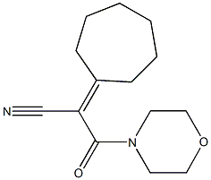 2-cycloheptylidene-3-morpholin-4-yl-3-oxopropanenitrile Struktur