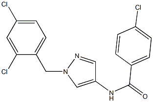 4-chloro-N-[1-[(2,4-dichlorophenyl)methyl]pyrazol-4-yl]benzamide Struktur