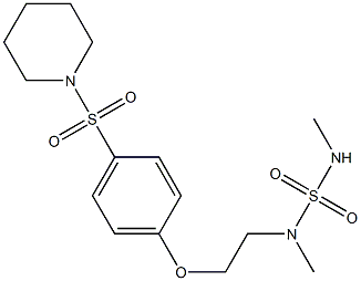 1-[4-[2-(dimethylsulfamoylamino)ethoxy]phenyl]sulfonylpiperidine Struktur