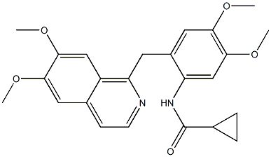 N-[2-[(6,7-dimethoxyisoquinolin-1-yl)methyl]-4,5-dimethoxyphenyl]cyclopropanecarboxamide Struktur