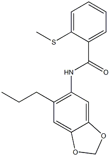 2-methylsulfanyl-N-(6-propyl-1,3-benzodioxol-5-yl)benzamide Struktur