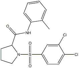 1-(3,4-dichlorophenyl)sulfonyl-N-(2-methylphenyl)pyrrolidine-2-carboxamide Struktur