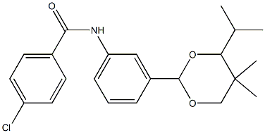 4-chloro-N-[3-(5,5-dimethyl-4-propan-2-yl-1,3-dioxan-2-yl)phenyl]benzamide Struktur