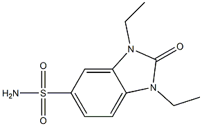 1,3-diethyl-2-oxobenzimidazole-5-sulfonamide Struktur