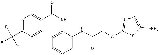 N-[2-[[2-[(5-amino-1,3,4-thiadiazol-2-yl)sulfanyl]acetyl]amino]phenyl]-4-(trifluoromethyl)benzamide Struktur