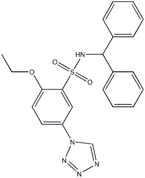 N-benzhydryl-2-ethoxy-5-(tetrazol-1-yl)benzenesulfonamide Struktur