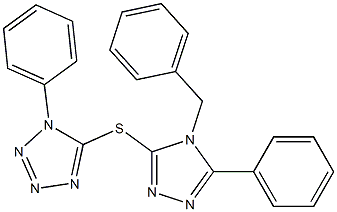 5-[(4-benzyl-5-phenyl-1,2,4-triazol-3-yl)sulfanyl]-1-phenyltetrazole Struktur