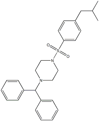 1-benzhydryl-4-[4-(2-methylpropyl)phenyl]sulfonylpiperazine Struktur