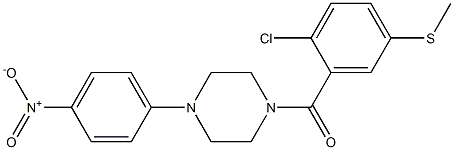 (2-chloro-5-methylsulfanylphenyl)-[4-(4-nitrophenyl)piperazin-1-yl]methanone Struktur