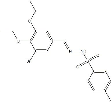 N-[(E)-(3-bromo-4,5-diethoxyphenyl)methylideneamino]-4-methylbenzenesulfonamide Struktur