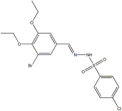 N-[(E)-(3-bromo-4,5-diethoxyphenyl)methylideneamino]-4-chlorobenzenesulfonamide Struktur