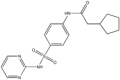 2-cyclopentyl-N-[4-(pyrimidin-2-ylsulfamoyl)phenyl]acetamide Struktur