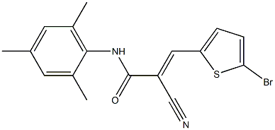 (E)-3-(5-bromothiophen-2-yl)-2-cyano-N-(2,4,6-trimethylphenyl)prop-2-enamide Struktur