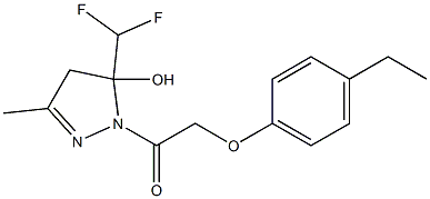 1-[5-(difluoromethyl)-5-hydroxy-3-methyl-4H-pyrazol-1-yl]-2-(4-ethylphenoxy)ethanone Struktur