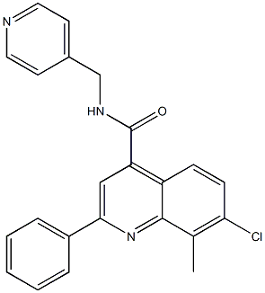 7-chloro-8-methyl-2-phenyl-N-(pyridin-4-ylmethyl)quinoline-4-carboxamide Struktur