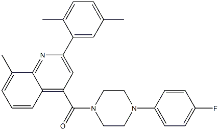 [2-(2,5-dimethylphenyl)-8-methylquinolin-4-yl]-[4-(4-fluorophenyl)piperazin-1-yl]methanone Structure