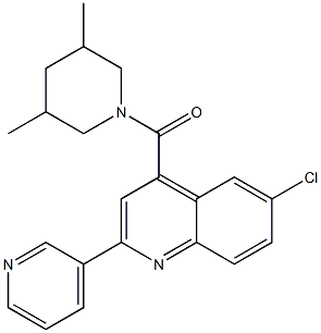 (6-chloro-2-pyridin-3-ylquinolin-4-yl)-(3,5-dimethylpiperidin-1-yl)methanone Struktur