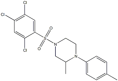 2-methyl-1-(4-methylphenyl)-4-(2,4,5-trichlorophenyl)sulfonylpiperazine Structure