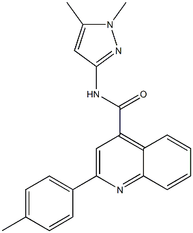 N-(1,5-dimethylpyrazol-3-yl)-2-(4-methylphenyl)quinoline-4-carboxamide Struktur