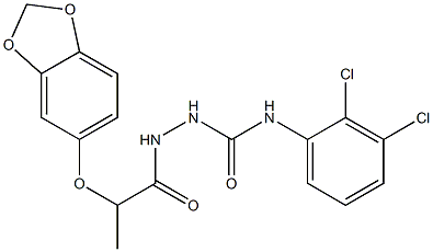 1-[2-(1,3-benzodioxol-5-yloxy)propanoylamino]-3-(2,3-dichlorophenyl)urea Struktur