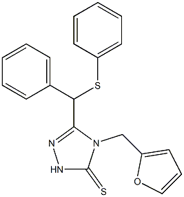 4-(furan-2-ylmethyl)-3-[phenyl(phenylsulfanyl)methyl]-1H-1,2,4-triazole-5-thione Structure