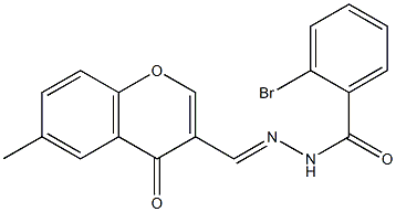 2-bromo-N-[(E)-(6-methyl-4-oxochromen-3-yl)methylideneamino]benzamide Struktur