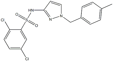 2,5-dichloro-N-[1-[(4-methylphenyl)methyl]pyrazol-3-yl]benzenesulfonamide Struktur